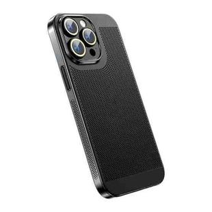 For iPhone 12 Pro Max Ice Sense Heat Dissipation Electroplating PC Phone Case(Black)