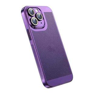 For iPhone 11 Pro Max Ice Sense Heat Dissipation Electroplating PC Phone Case(Purple)