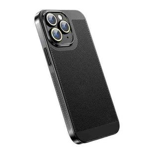 For iPhone 11 Pro Max Ice Sense Heat Dissipation Electroplating PC Phone Case(Black)