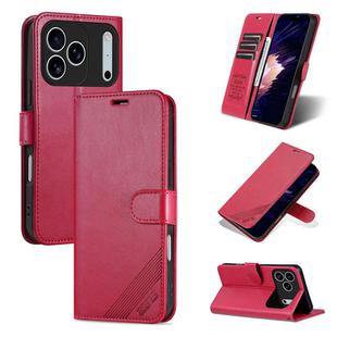 For iPhone 17 Pro Max AZNS Sheepskin Texture Flip Leather Phone Case(Red)