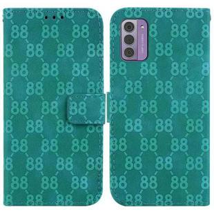 For Nokia C22 Double 8-shaped Embossed Leather Phone Case(Green)