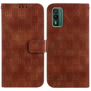 For Nokia C12 Double 8-shaped Embossed Leather Phone Case(Brown)