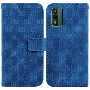 For Nokia C12 Double 8-shaped Embossed Leather Phone Case(Blue)