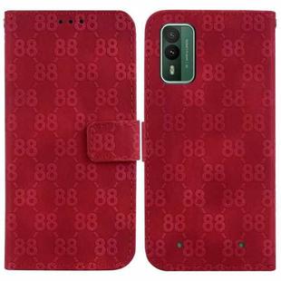 For Nokia C12 Double 8-shaped Embossed Leather Phone Case(Red)