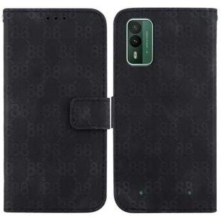 For Nokia C12 Double 8-shaped Embossed Leather Phone Case(Black)