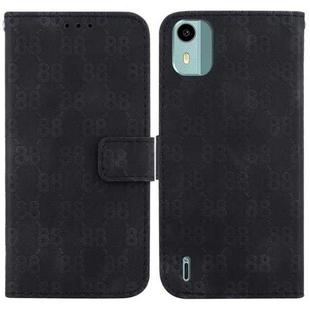 For Nokia C32 Double 8-shaped Embossed Leather Phone Case(Black)