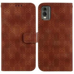 For Nokia G60 Double 8-shaped Embossed Leather Phone Case(Brown)