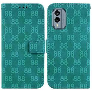 For Nokia C31 Double 8-shaped Embossed Leather Phone Case(Green)