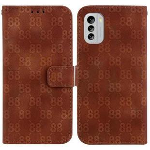 For Nokia G11 Plus Double 8-shaped Embossed Leather Phone Case(Brown)