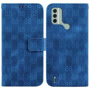 For Nokia C21 Plus Double 8-shaped Embossed Leather Phone Case(Blue)