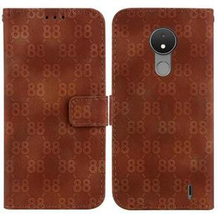 For Nokia G300 Double 8-shaped Embossed Leather Phone Case(Brown)