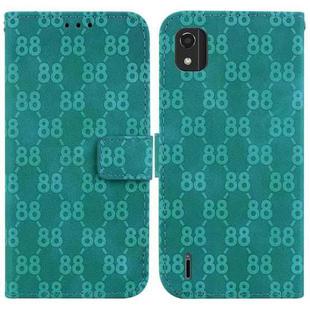 For Nokia 1.4 Double 8-shaped Embossed Leather Phone Case(Green)