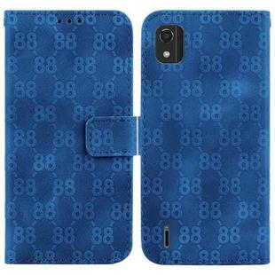 For Nokia 1.4 Double 8-shaped Embossed Leather Phone Case(Blue)