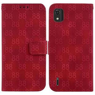 For Nokia 1.4 Double 8-shaped Embossed Leather Phone Case(Red)