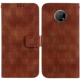 For Nokia C20 / C10 Double 8-shaped Embossed Leather Phone Case(Brown)