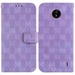 For Nokia C20 / C10 Double 8-shaped Embossed Leather Phone Case(Purple)