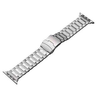 For Apple Watch Ultra 49mm Safety Buckle Titanium Steel Watch Band(Silver)