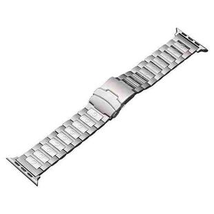 For Apple Watch Series 8 45mm Safety Buckle Titanium Steel Watch Band(Silver)