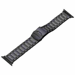 For Apple Watch SE 40mm Safety Buckle Titanium Steel Watch Band(Black)