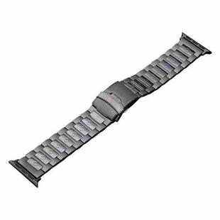 For Apple Watch SE 44mm Safety Buckle Titanium Steel Watch Band(Grey)