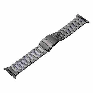 For Apple Watch Series 5 44mm Safety Buckle Titanium Steel Watch Band(Grey)
