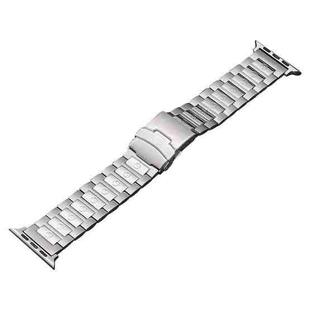For Apple Watch 42mm Safety Buckle Titanium Steel Watch Band(Silver)