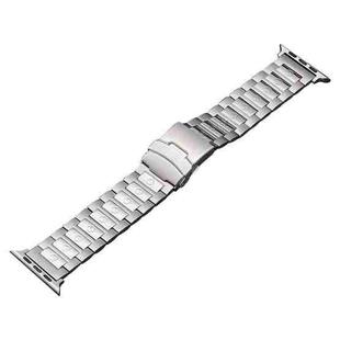 For Apple Watch Series 9 41mm Safety Buckle Titanium Steel Watch Band(Silver)