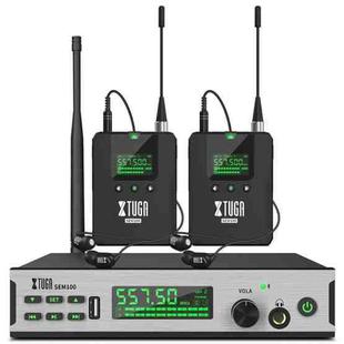 XTUGA SEM100 Professional Wireless In Ear Monitor System 2 BodyPacks(EU Plug)