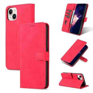 For iPhone 15 Plus AZNS Skin Feel Calf Texture Flip Leather Phone Case(Red)