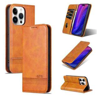 For iPhone 16 Pro AZNS Magnetic Calf Texture Flip Leather Phone Case(Light Brown)