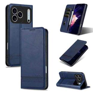 For iPhone 17 Pro Max AZNS Magnetic Calf Texture Flip Leather Phone Case(Dark Blue)