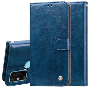 For Huawei Honor 9A Business Style Oil Wax Texture Horizontal Flip Leather Case with Holder & Card Slots & Wallet(Royal Blue)