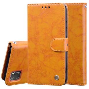 For Huawei Honor 9S Business Style Oil Wax Texture Horizontal Flip Leather Case with Holder & Card Slots & Wallet(Orange Yellow)