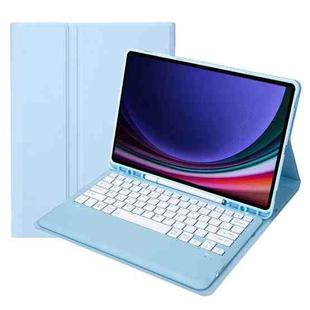 For Samsung Galaxy Tab S9+ A810B Pen Slot Detachable Bluetooth Keyboard Leather Tablet Case(Sky Blue)