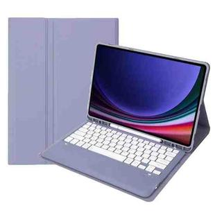 For Samsung Galaxy Tab S9+ A810B Pen Slot Detachable Bluetooth Keyboard Leather Tablet Case(Purple)