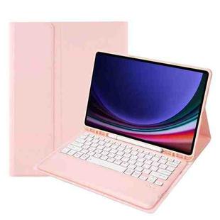 For Samsung Galaxy Tab S9 FE+ A810B Pen Slot Detachable Bluetooth Keyboard Leather Tablet Case(Pink)