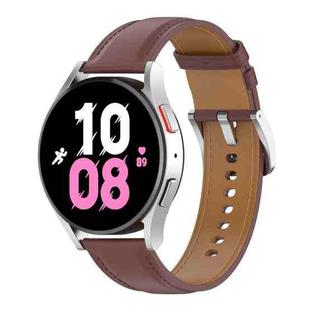 For Samsung Galaxy Watch 6 / 6 Classic Leather Replacement Watch Band(Dark Brown)