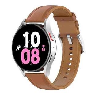 For Samsung Galaxy Watch 6 / 6 Classic Leather Replacement Watch Band(Light Brown)