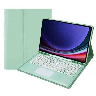 For Samsung Galaxy Tab S9 FE+ A810B-A Touch Pad Detachable Bluetooth Keyboard Leather Tablet Case(Mint Green)