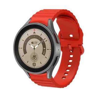 For Samsung Galaxy Watch 6 / 6 Classic Wave Dotted Pure Color Buckle Silicone Watch Band(Red)