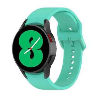 For Samsung Galaxy Watch 6 / 6 Classic Solid Color Buckle Silicone Watch Band, Size:L Size(Teal)