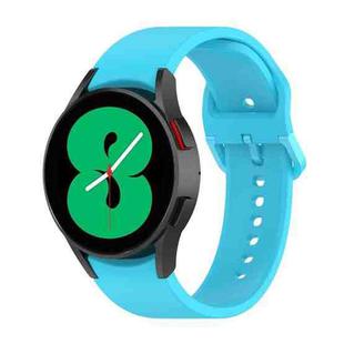 For Samsung Galaxy Watch 6 / 6 Classic Solid Color Buckle Silicone Watch Band, Size:S Size(Sky Blue)