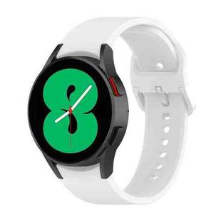 For Samsung Galaxy Watch 6 / 6 Classic Solid Color Buckle Silicone Watch Band, Size:S Size(White)