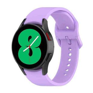 For Samsung Galaxy Watch 6 / 6 Classic Solid Color Buckle Silicone Watch Band, Size:S Size(Purple)