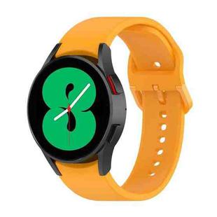 For Samsung Galaxy Watch 6 / 6 Classic Solid Color Buckle Silicone Watch Band, Size:S Size(Yellow)