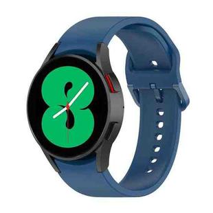 For Samsung Galaxy Watch 6 / 6 Classic Solid Color Buckle Silicone Watch Band, Size:S Size(Dark Blue)