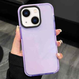 For iPhone 14 2 in 1 Fluorescent Transparent TPU Phone Case(Purple)