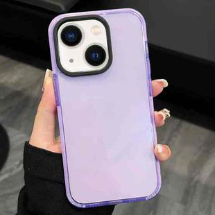 For iPhone 13 2 in 1 Fluorescent Transparent TPU Phone Case(Purple)