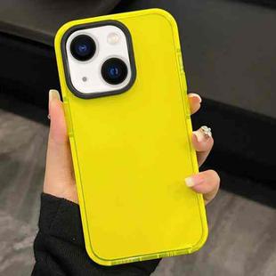 For iPhone 13 2 in 1 Fluorescent Transparent TPU Phone Case(Yellow)