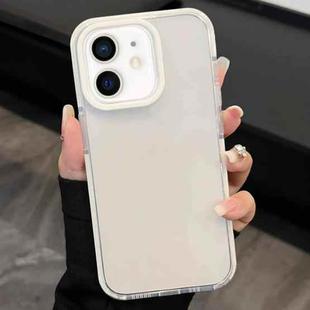 For iPhone 12 2 in 1 Fluorescent Transparent TPU Phone Case(White)